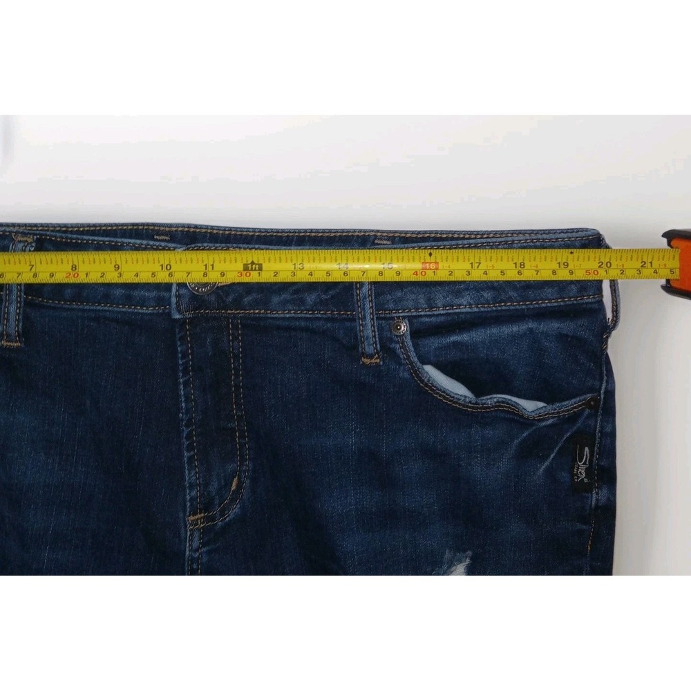 Silver Jeans Co Skinny Jeans Womens 20 Dark Wash Distressed Frayed Hem High Rise - Picture 13 of 16